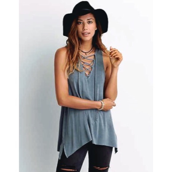 American Eagle Outfitters Tops - Lace Up tank top